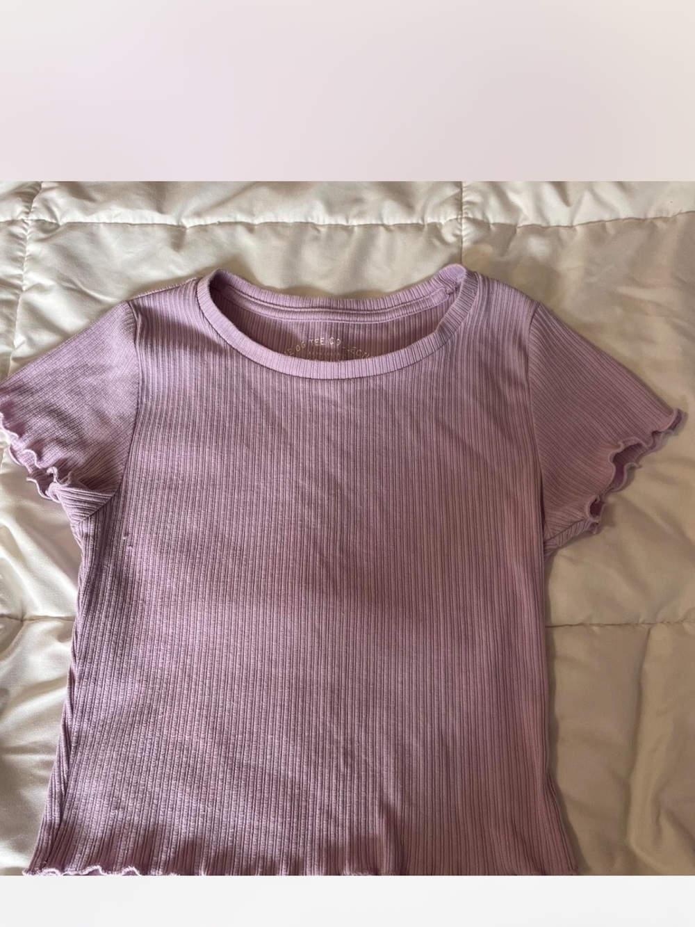 Aeropostale Lilac Ribbed Shrunken Tee